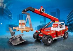 *** PLAYMOBIL - POMPIER AVEC VEHICULE ET BRAS TELESCOPIQUE #9465